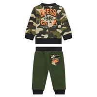 Baby Boy's 2-Piece Organic Cotton Zip Camo Jacket & Joggers Set