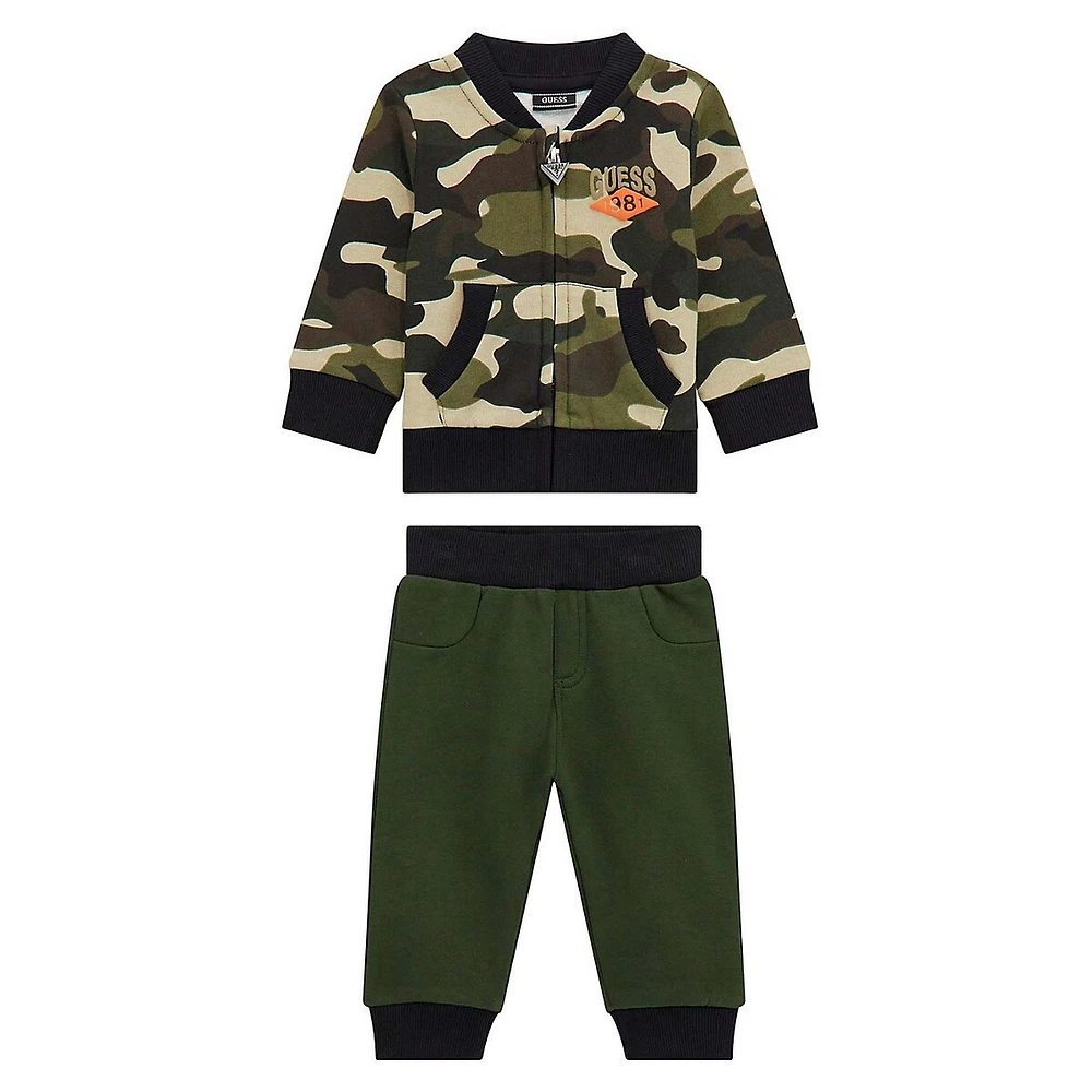 Baby Boy's 2-Piece Organic Cotton Zip Camo Jacket & Joggers Set