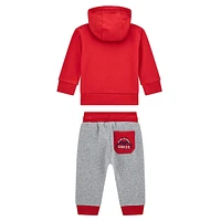 Ensemble 2 pièces sweat à capuche zippé et pantalon de jogging en coton biologique pour bébé garçon