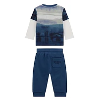 Little Boy's 2-Piece Organic Cotton Long-Sleeve T-Shirt & Joggers Set