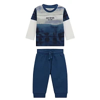 Little Boy's 2-Piece Organic Cotton Long-Sleeve T-Shirt & Joggers Set