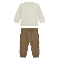 Baby Boy's 2-Piece Organic Cotton Patch Logo Sweatshirt & Joggers Set