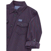 Boy's Cotton Poplin Check Button-Down Shirt