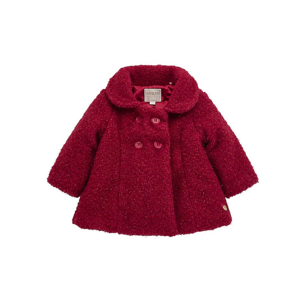 Baby Girl's Lurex Faux-Shearling Padded Coat