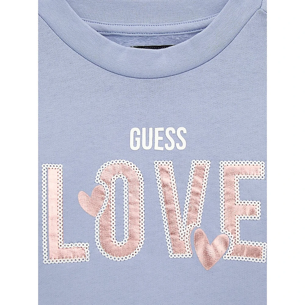 Little KId's Embellished Love Print Sweatshirt