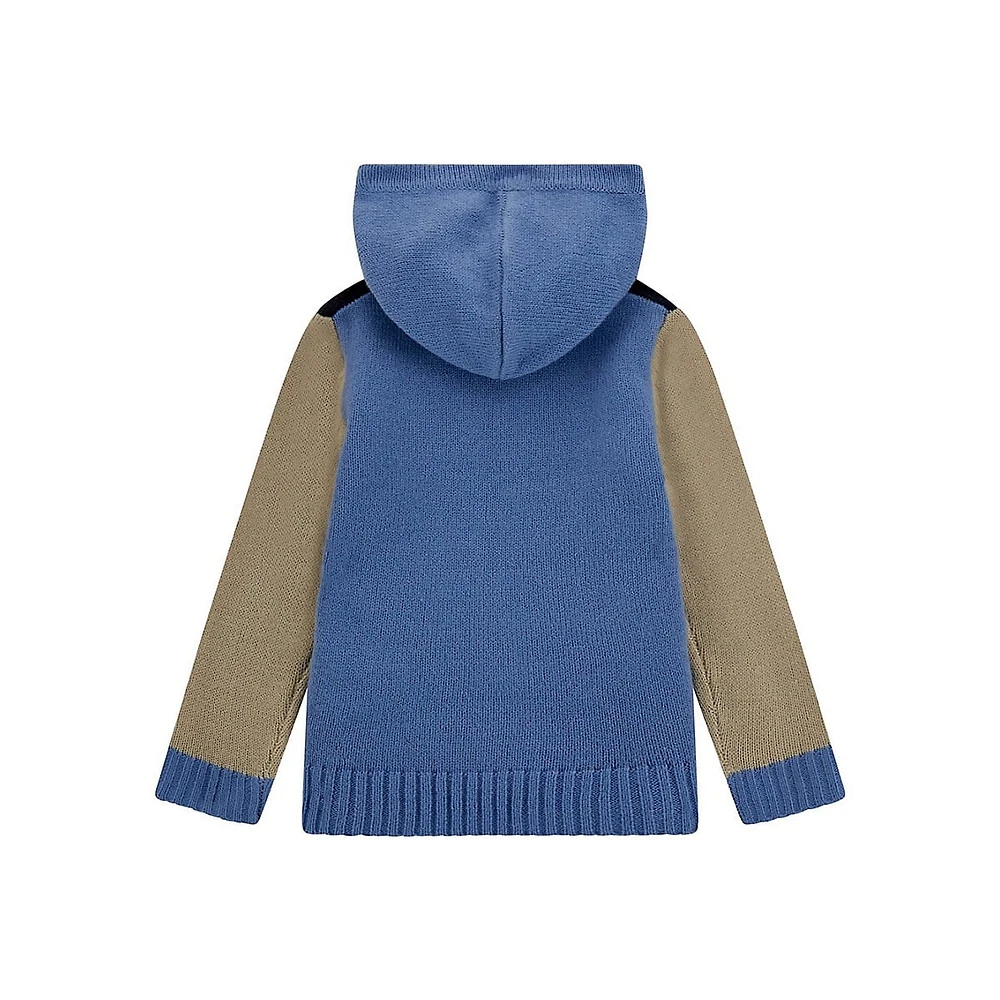 Little Boy's Long-Sleeve Hooded Colourblock Sweater