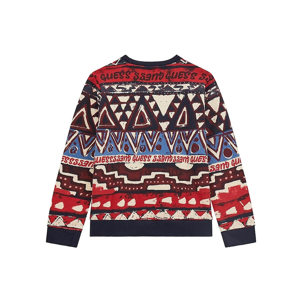 Boy's Organic Cotton Allover Print Sweatshirt