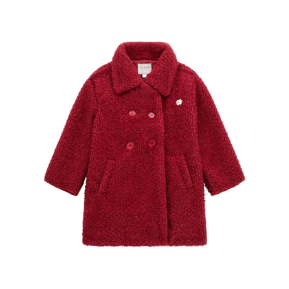 Little Girl's Lurex Faux-Shearling Padded Coat