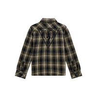 Little Boy's Check Bonded Muslin Tab-Sleeve Shirt