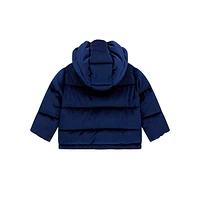 Baby Girl's Velvet Padded Hooded Jacket