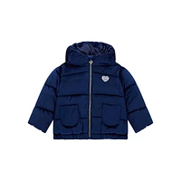 Baby Girl's Velvet Padded Hooded Jacket