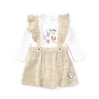 Ensemble 2 pièces pour bébé fille avec body à manches longues et jupe pull