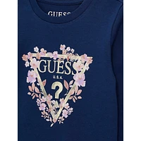 Little Girl's Logo Artwork Long-Sleeve Interlock Dress