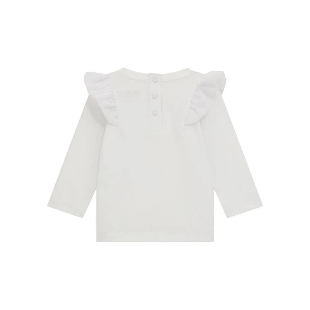 Girl's Organic Cotton-Blend Frilled Long-Sleeve T-Shirt