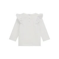 Girl's Organic Cotton-Blend Frilled Long-Sleeve T-Shirt