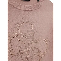 Girl's Embellished Logo-Artwork Long-Sleeve Sweater