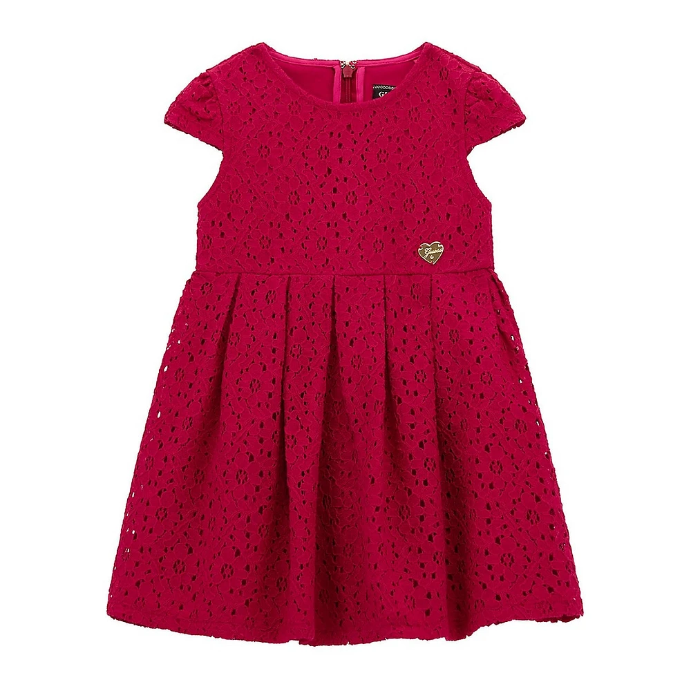 Little Girl's Cap-Sleeve Lace Dress