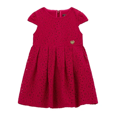 Little Girl's Cap-Sleeve Lace Dress