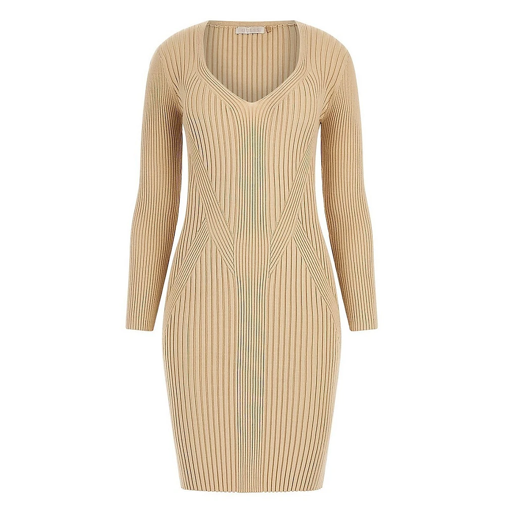 Isabella Directional-Knit Mini Sweater Dress