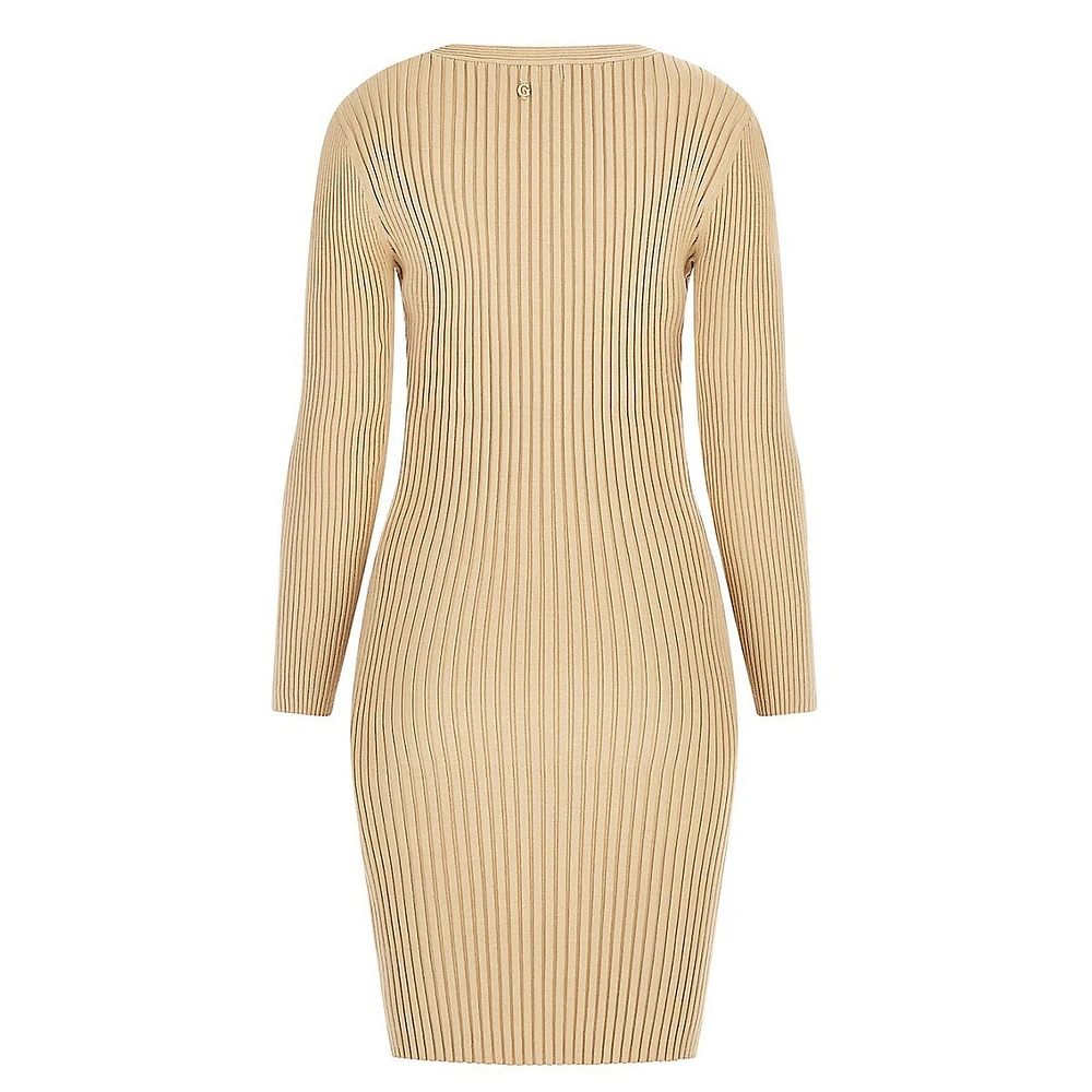 Isabella Directional-Knit Mini Sweater Dress