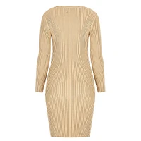 Isabella Directional-Knit Mini Sweater Dress