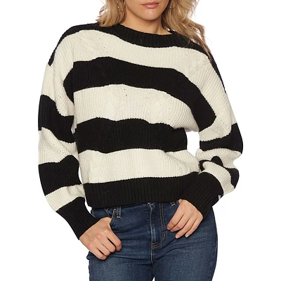 Serena Striped Fancy-Knit Sweater