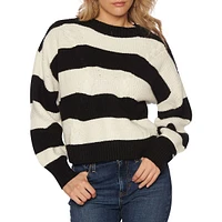 Serena Striped Fancy-Knit Sweater