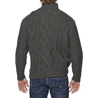 Diamond Cable Mockneck Half-Zip Sweater