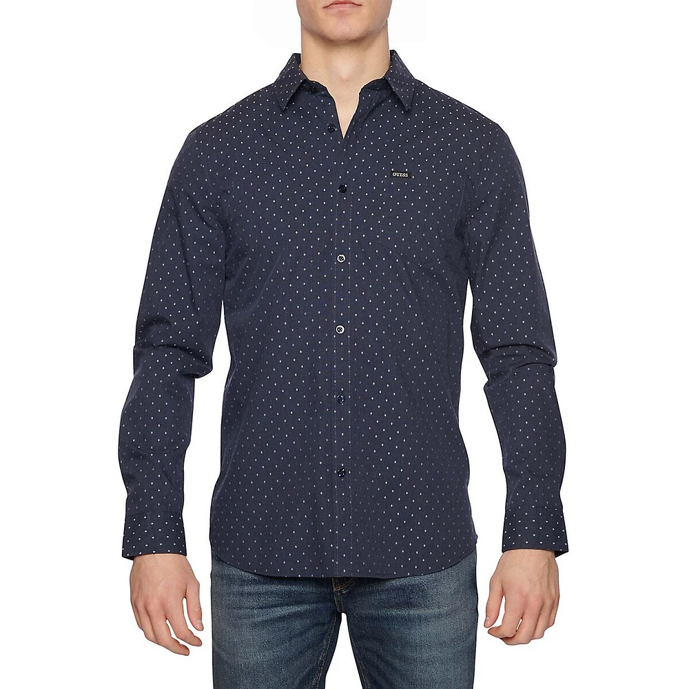 Sunset Mélange Printed Button-Down Shirt