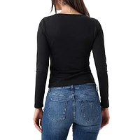 Oksana Logo-Buckle Long-Sleeve Top