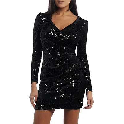 Adaline Ruched Sequin Dress