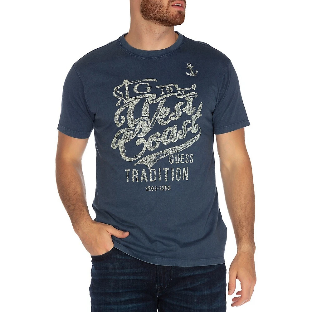 West Coast-Graphic Acid Wash T-Shirt