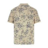 Allover Print Overdye Polo Shirt