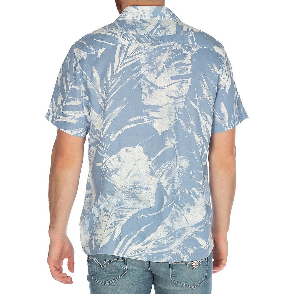 Collin Linen-Blend Inside Printed Shirt