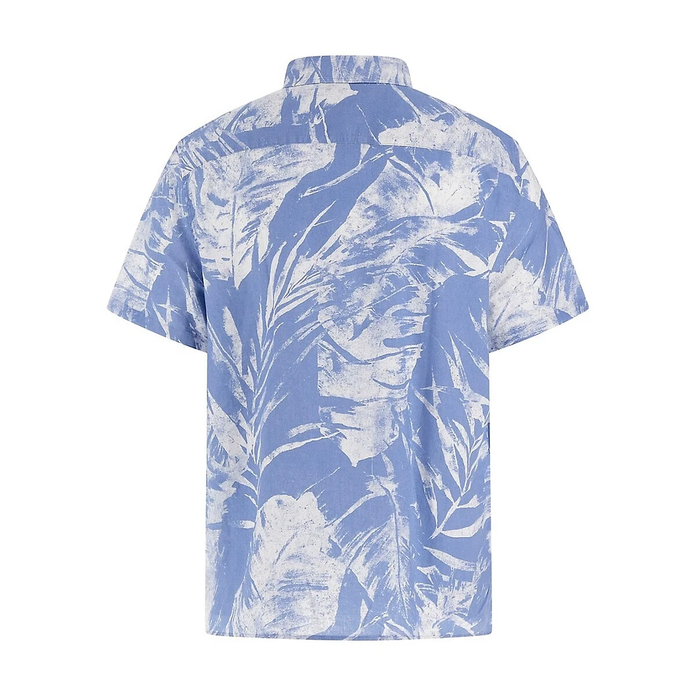 Collin Linen-Blend Inside Printed Shirt