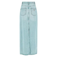 Wenona Back-Slit Denim Maxi Skirt