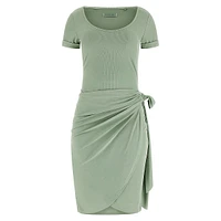 Elisea Ribbed Sarong-Style Dress