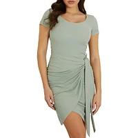 Elisea Ribbed Sarong-Style Dress