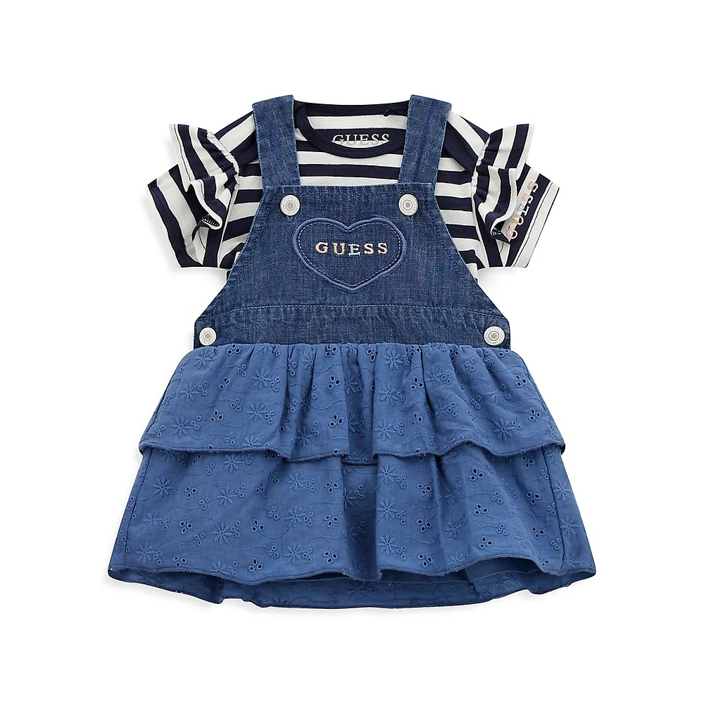 Baby Girl's 2-Piece Bodysuit & Denim Skirtall Set