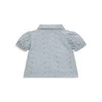 Little Girl's Sangallo Lace Short-Sleeve Shirt