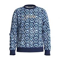 Boy's Organic Cotton Geo-Print Logo Sweater