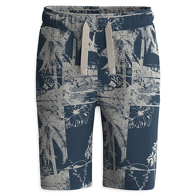 Little Boy's Island-Print Active Shorts
