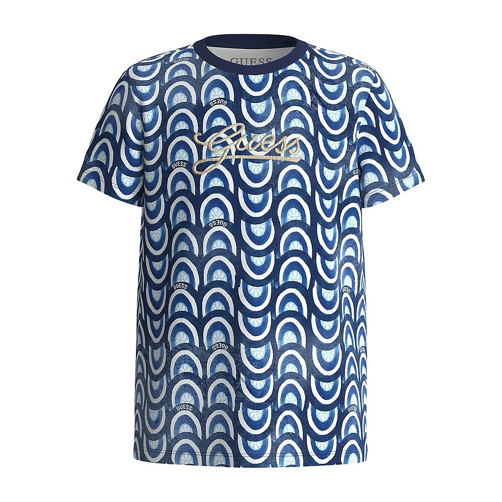 Little Boy's Organic Cotton Geometric-Print Logo T-Shirt