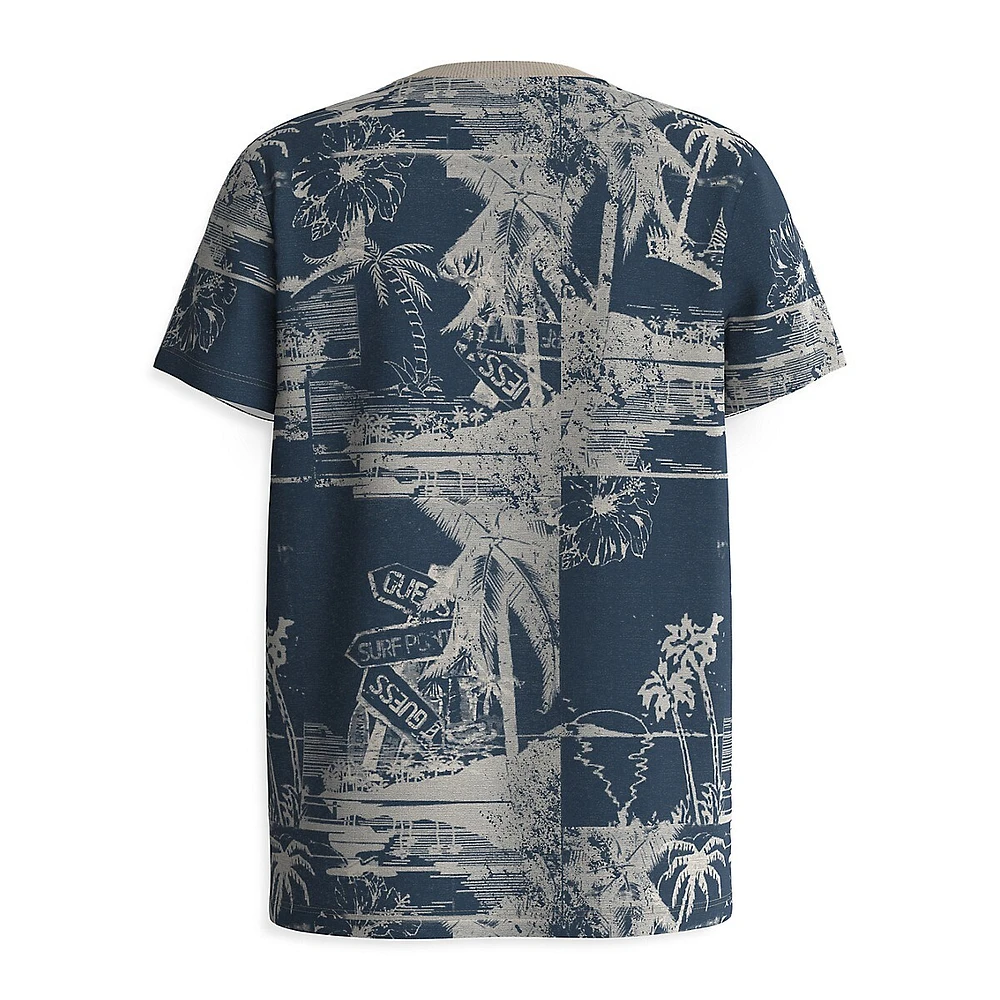 T-shirt à logo et imprimé d'îles pour petit garçon