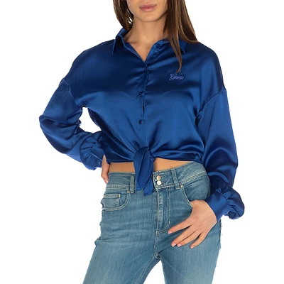 Jun Floral-Print Bowed Shirt