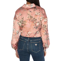 Jun Floral-Print Bowed Shirt