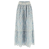 Frida Embroidered Eyelet Maxi Skirt