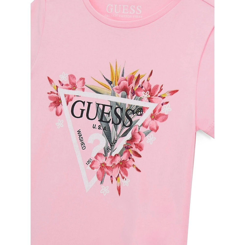 Little Girl's Tulip Floral Logo T-Shirt