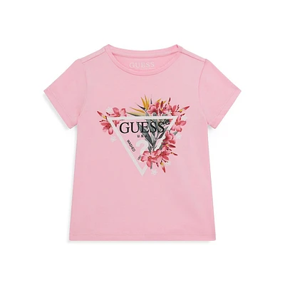 Little Girl's Tulip Floral Logo T-Shirt