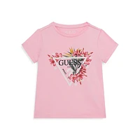 Little Girl's Tulip Floral Logo T-Shirt